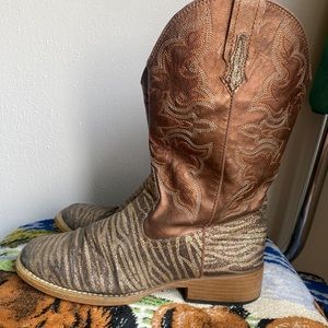 Roper Zebra Pattern Cowboy Boots.